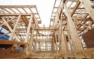 一戸建て木造住宅の骨組み